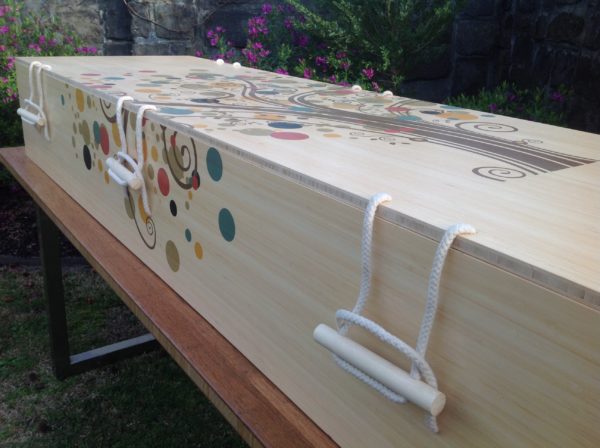 Australian made bamboo Parinda casket